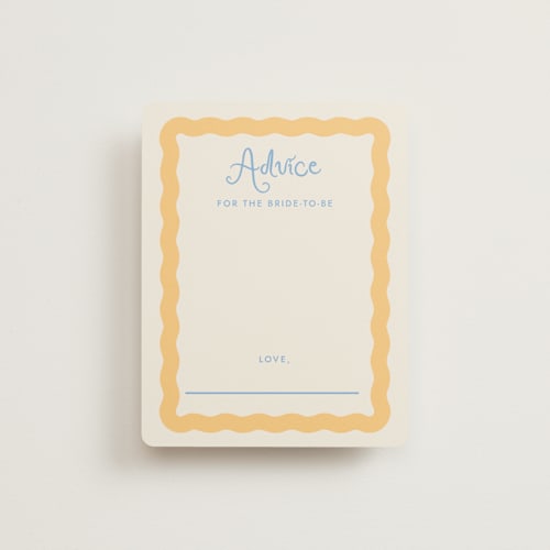 This is a melon bridal shower insert cards with standard by Megan Davis called augusta printing on signature in standard