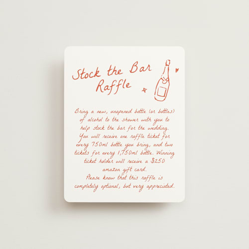 This is a verona sunset bridal shower insert cards with standard by Cass Loh called chic soirée printing on signature in standard