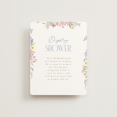 This is a rose quartz bridal shower insert cards with standard by Joanna Griffin called dainty flowers printing on signature in standard