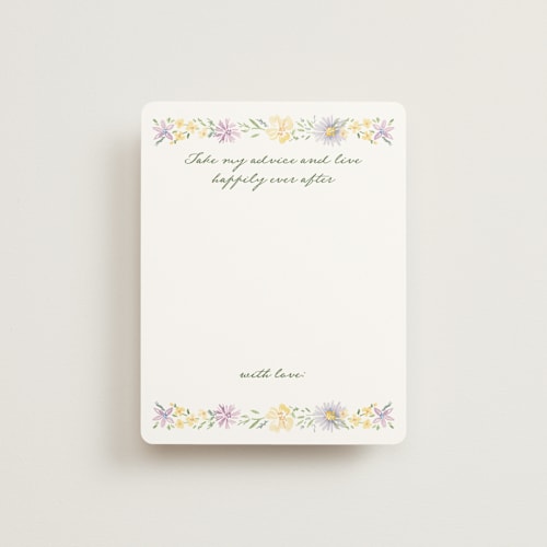 This is a meadow bridal shower insert cards with standard by Petra Kern called wild flowers printing on signature in standard