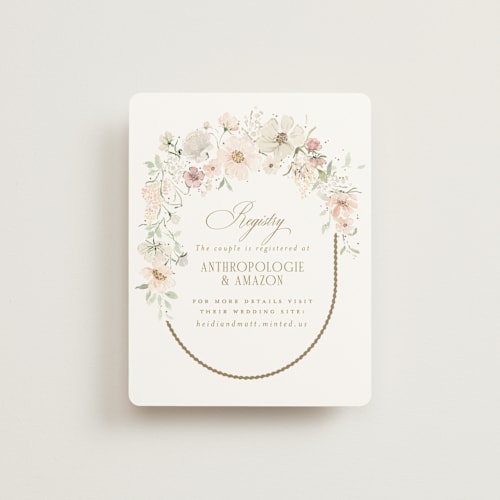 This is a blushing bridal shower insert cards with standard by Itsy Belle Studio called gorgeous printing on signature in standard