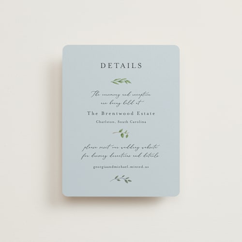 This is a coastal enclosure cards with standard by Susan Moyal called hydrangea vine printing on signature in standard
