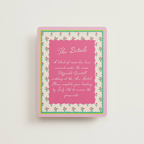 This is a peony enclosure cards with standard by Jackie Crawford called whimsical hand illustrated crest printing on signature in standard