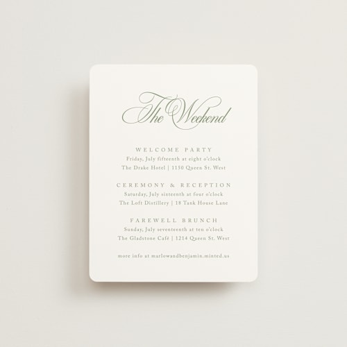 This is a garden enclosure cards with standard by Kelly Schmidt called chic script printing on signature in standard