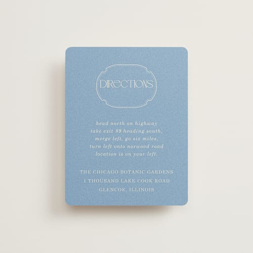 This is a cerulean enclosure cards with standard by Baumbirdy called flora arch printing on signature in standard