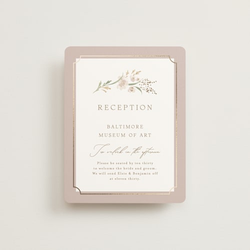This is a spring mist foil stamped wedding invitations with foil pressed by Erin L. Wilson called meadow printing on signature in standard