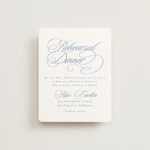 This is a sky reception cards with standard by Creo Study called aristocratic printing on signature in standard