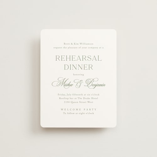 This is a garden reception cards with standard by Kelly Schmidt called chic script printing on signature in standard