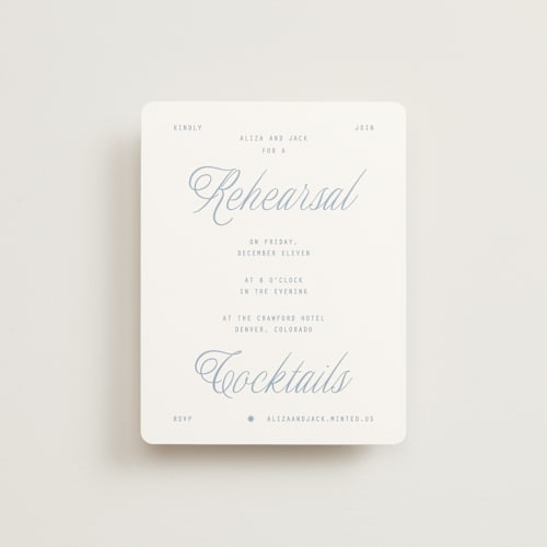 This is a sky reception cards with standard by Blustery August called cheers printing on signature in standard