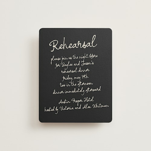This is a tuxedo reception cards with standard by Jelena Vuletic called inkwoven printing on signature in standard