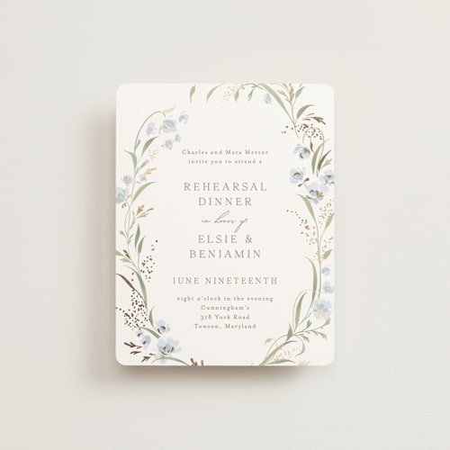 This is a blue bonnet enclosure cards with foil pressed by Erin L. Wilson called meadow printing on signature in standard
