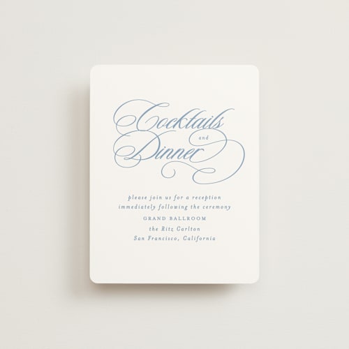 This is a sky reception cards with standard by Creo Study called aristocratic printing on signature in standard