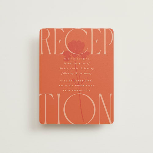 This is a poppy reception cards with standard by Morgan Kendall called bloom printing on signature in standard