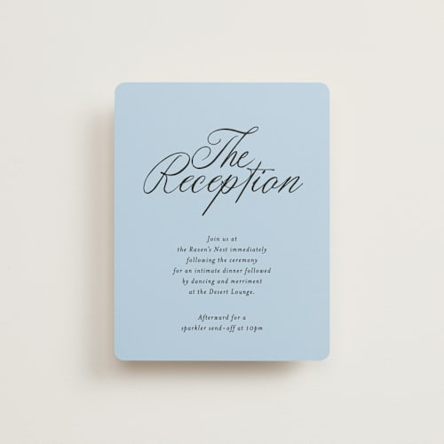 This is a sky reception cards with standard by Blustery August called tarte tatin printing on signature in standard