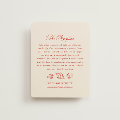 This is a lobster reception cards with standard by Jackie Crawford called kitty hawk printing on signature in standard