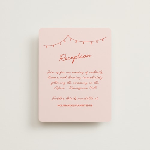 This is a sangria spark reception cards with standard by Zove Ahhh called party on! printing on signature in standard