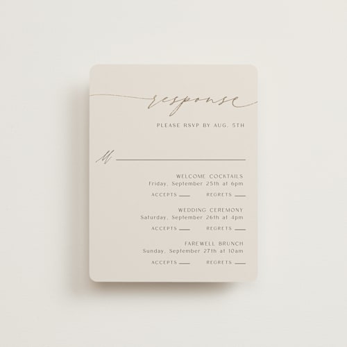 This is a smoke rsvp cards with foil pressed by Olivia Raufman called gathering printing on signature in standard