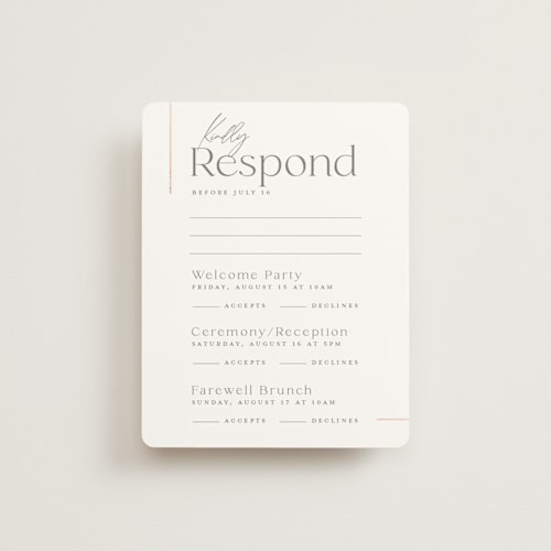 This is a snow rsvp cards with foil pressed by Michelle Taylor called simple lines printing on signature in standard
