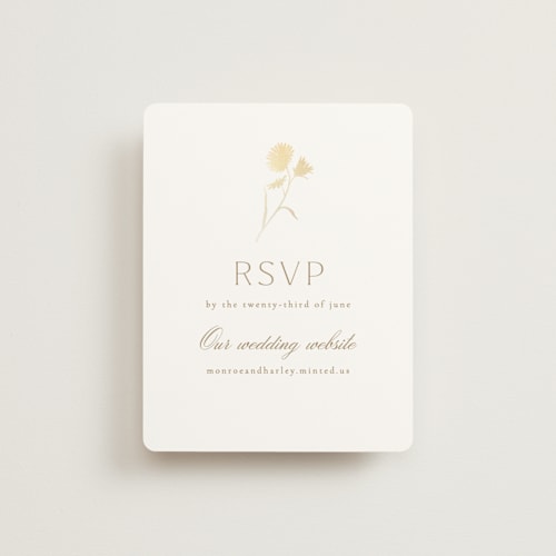 This is a buttercream rsvp cards with foil pressed by Kristie Kern called the romantic printing on signature in standard