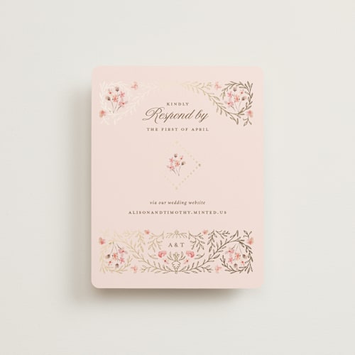 This is a versailles rsvp cards with foil pressed by Claudia Orengo called victorian printing on signature in standard