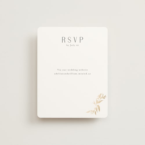 This is a chantilly rsvp cards with foil pressed by Jessica Williams called vining printing on signature in standard