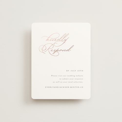 This is a snow rsvp cards with foil pressed by Kaydi Bishop called eternal printing on signature in standard