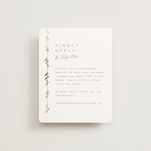 This is a lily rsvp cards with foil pressed by Owl and Toad called courtyard printing on signature in standard