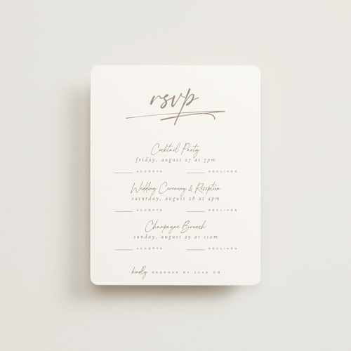 This is a chiffon rsvp cards with standard by Orasie called full photo printing on signature in standard