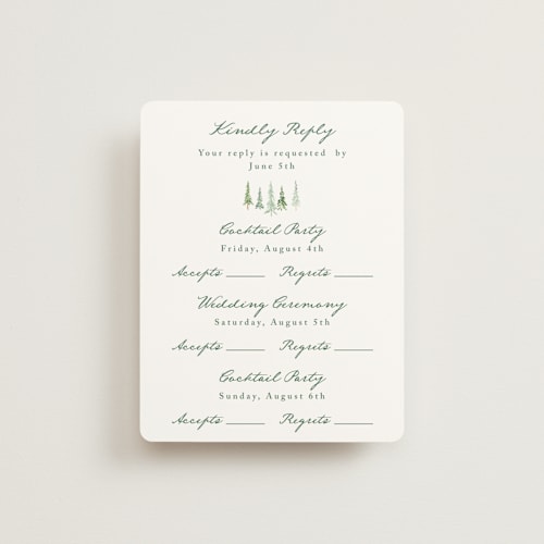 This is a meadow rsvp cards with standard by Petra Kern called plain air printing on signature in standard