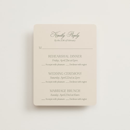 This is a petal rsvp cards with standard by Lisa Joanna Harrison called summer fields printing on signature in standard