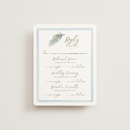 This is a celeste rsvp cards with standard by Pati Cascino called alento printing on signature in standard