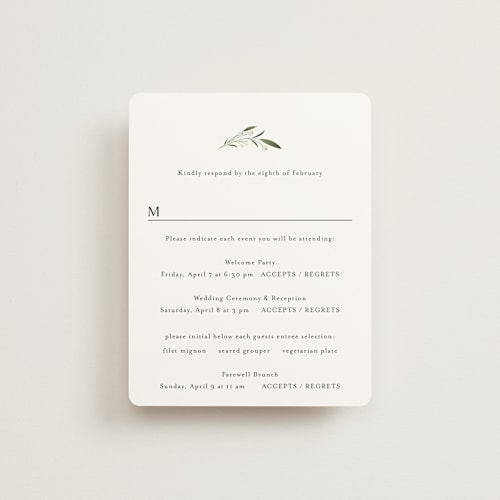 This is a cotton rsvp cards with standard by Jennifer Postorino called gentle whisper printing on signature in standard