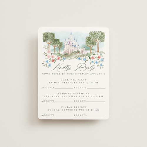 This is a spring rsvp cards with standard by Petra Kern called disney's once upon in a dream printing on signature in standard