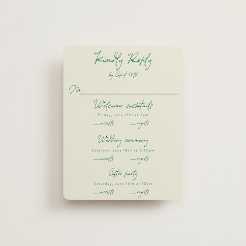 This is a garden rsvp cards with standard by Cass Loh called tablescape drawing printing on signature in standard
