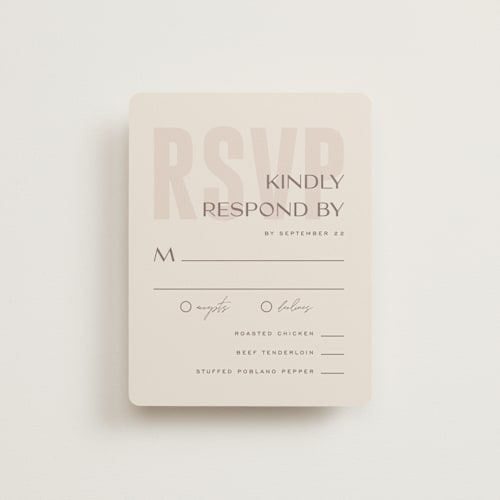 This is a blush rsvp cards with standard by Pixel and Hank called salted printing on signature in standard