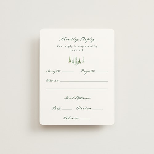 This is a meadow rsvp cards with standard by Petra Kern called plain air printing on signature in standard