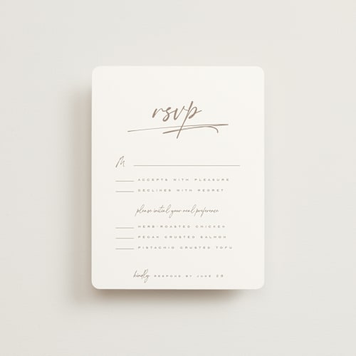 This is a chiffon rsvp cards with standard by Orasie called full photo printing on signature in standard