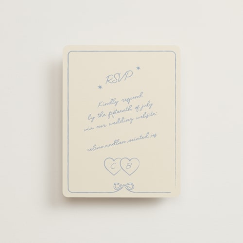 This is a dream rsvp cards with standard by Helena Vitto called the bird song printing on signature in standard