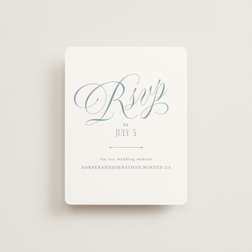 This is a sky rsvp cards with standard by Kate Ahn called mirin printing on signature in standard
