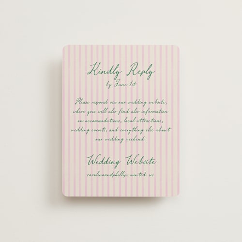 This is a peony rsvp cards with standard by Jackie Crawford called whimsical hand illustrated crest printing on signature in standard