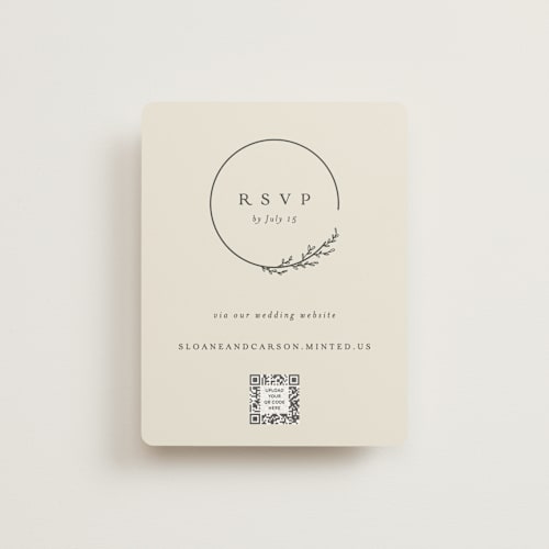 This is a almond rsvp cards with standard by Brianne Larsen called branched printing on signature in standard