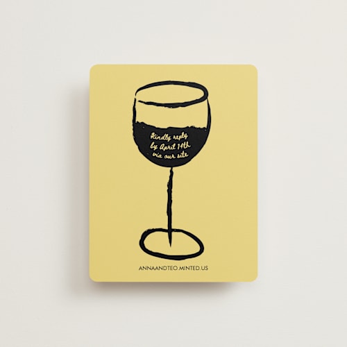 This is a nero rsvp cards with standard by Helena Vitto called amore mio printing on signature in standard