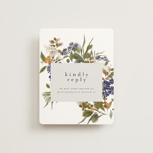 This is a fall rsvp cards with standard by Grace Kreinbrink called pressed garden printing on signature in standard