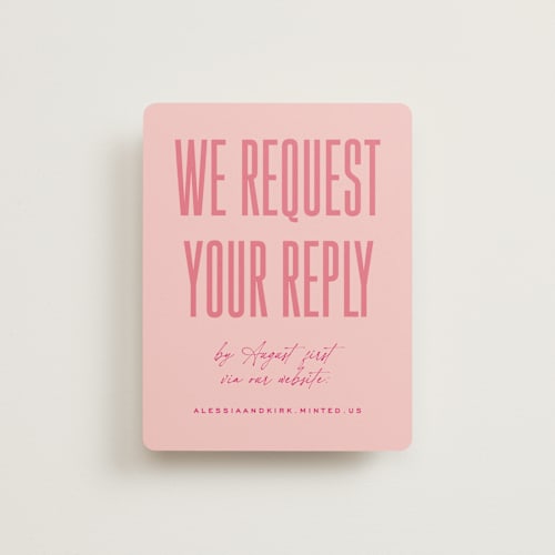 This is a fruit punch rsvp cards with standard by Ashley DeMeyere called pop romance printing on signature in standard