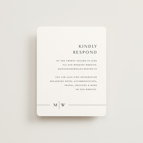 This is a cotton rsvp cards with standard by Jennifer Postorino called align printing on signature in standard