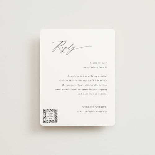 This is a onyx rsvp cards with standard by Jennifer Postorino called graceful printing on signature in standard
