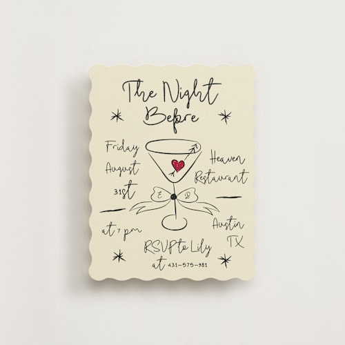 This is a champagne reception cards with standard by Helena Vitto called modern love printing on signature in standard