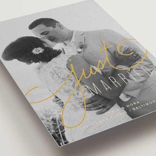 This is a antique wedding announcements with standard by Jessica Williams called signature printing on recycled smooth signature in standard