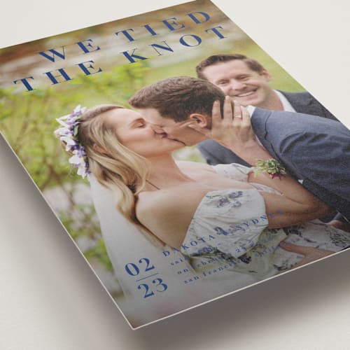This is a royal wedding announcements with standard by Shannon Chen of Four Wet Feet Studio called minimalism printing on recycled smooth signature in standard