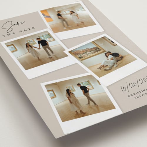 This is a dune save the date with standard by Kerry Doyle called instant elegance printing on recycled smooth signature in standard
